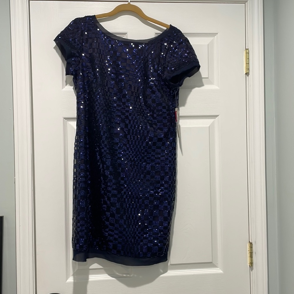 NWT Eliza J Navy Sequin Dress